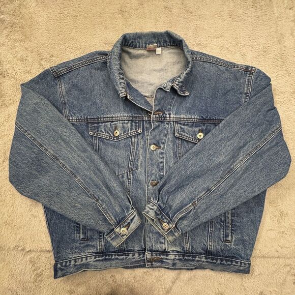 Jonny Q Denim‎ Jacket Women's Size Large Blue Button Front Long Sleeve - Picture 1 of 10